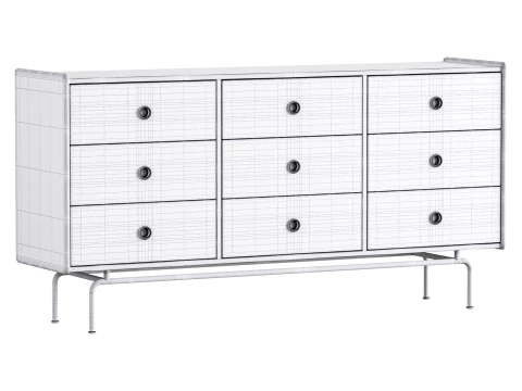 Stylish Wood Sideboard 3D Model