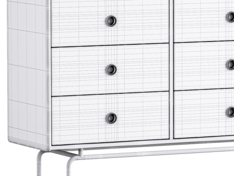 Stylish Wood Sideboard Modello 3D
