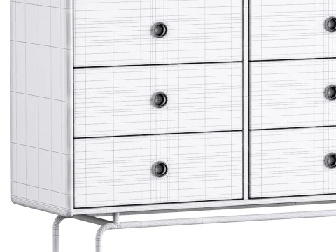 Stylish Wood Sideboard 3D Model