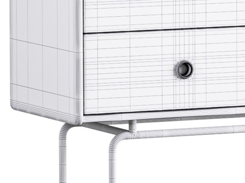 Stylish Wood Sideboard Modello 3D