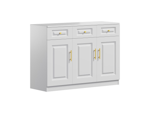 Sumptuous White Wood Sideboard Credenza 3Dモデル