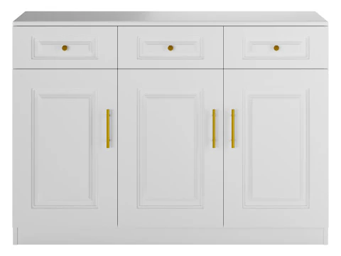 Sumptuous White Wood Sideboard Credenza 3D Model