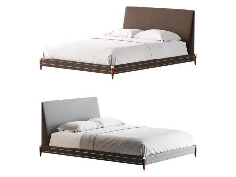 ティブロンミンク布張りクイーンベッド 3Dモデル