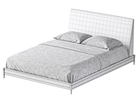 TIBURON MINK UPHOLSTERED QUEEN BEDl 3D Model