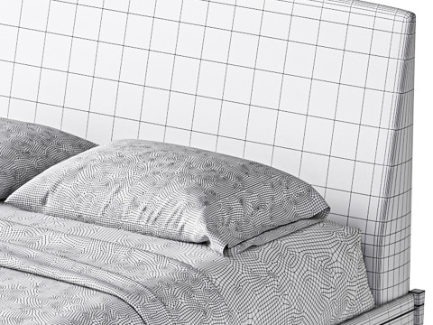 TIBURON MINK UPHOLSTERED QUEEN BEDl 3D मॉडल