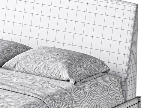 TIBURON MINK UPHOLSTERED QUEEN BEDl 3D Model
