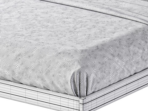 TIBURON MINK UPHOLSTERED QUEEN BEDl 3D मॉडल