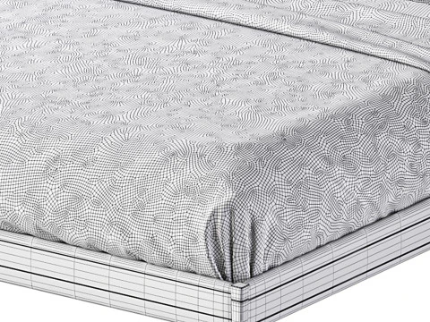TIBURON MINK UPHOLSTERED QUEEN BEDl 3D Model
