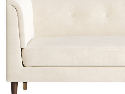 TUFTED CREAM WHITE VELVET SOFA 3Dモデル