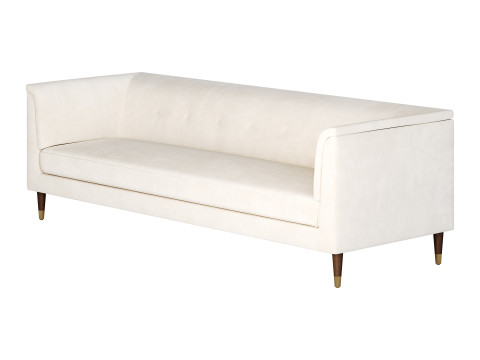 TUFTED CREAM WHITE VELVET SOFA 3Dモデル