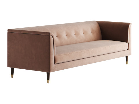 TUFTED CREAM WHITE VELVET SOFA 3Dモデル