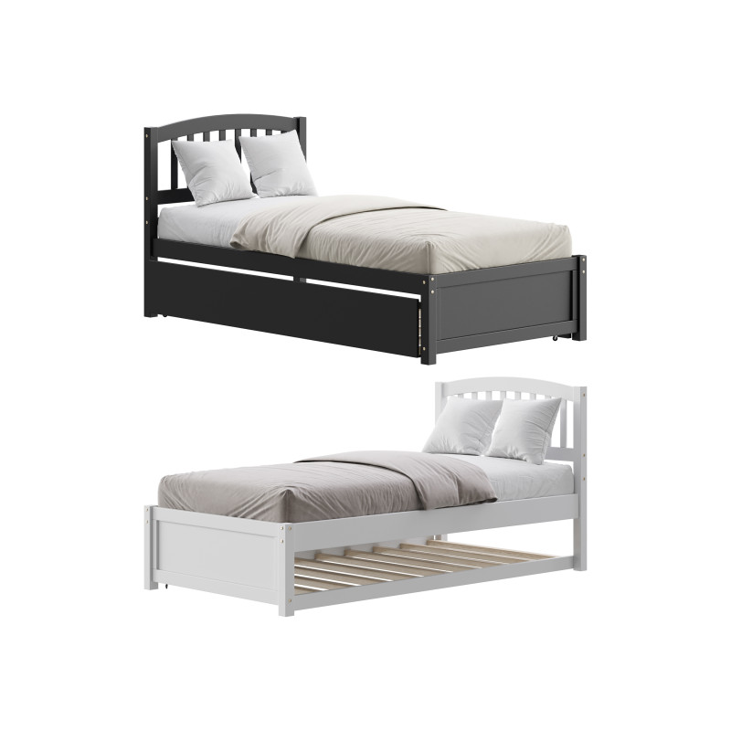 Twin Size Platform Bed Wood Bed 3D Модель .c4d .max .obj .3ds .fbx .stl .blend 