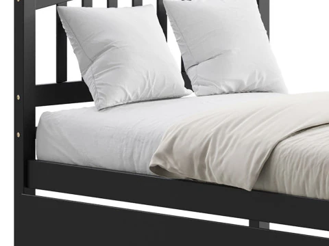 Twin Size Platform Bed Wood Bed 3D Model