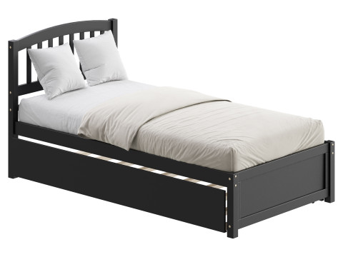 Twin Size Platform Bed Wood Bed 3D Модель