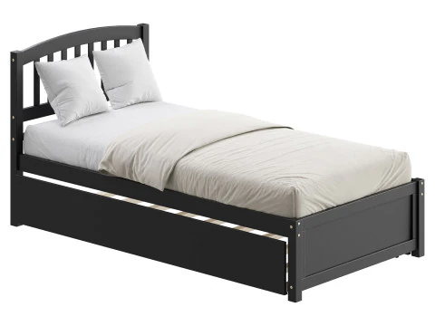 Twin Size Platform Bed Wood Bed 3D Model