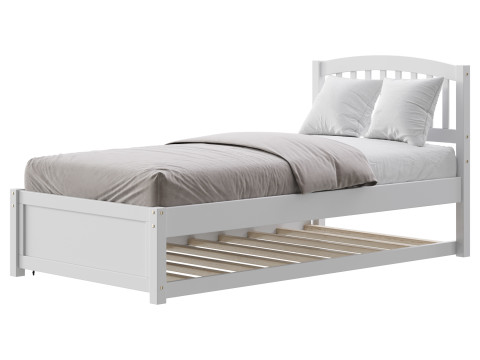 Twin Size Platform Bed Wood Bed 3D Модель
