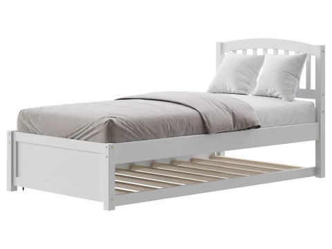 Twin Size Platform Bed Wood Bed 3D Model