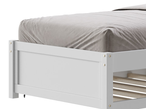 Twin Size Platform Bed Wood Bed 3D Модель