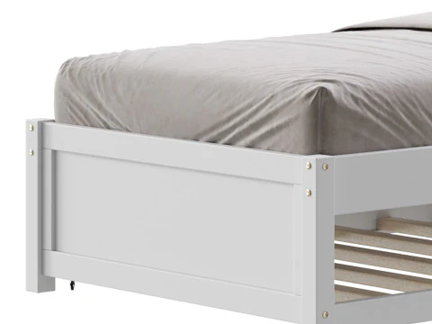 Twin Size Platform Bed Wood Bed 3D Model