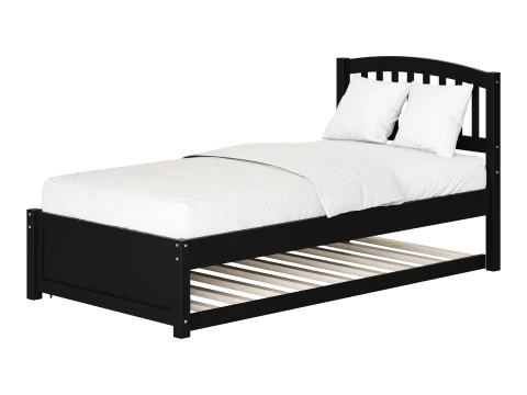 Twin Size Platform Bed Wood Bed 3D Model