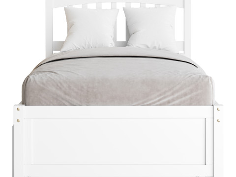 Twin Size Platform Bed Wood Bed 3D Модель
