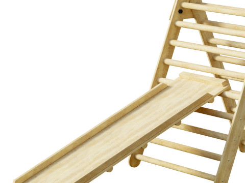 Childrens wooden pikler exercise machine with weight Varnish Model 3D
