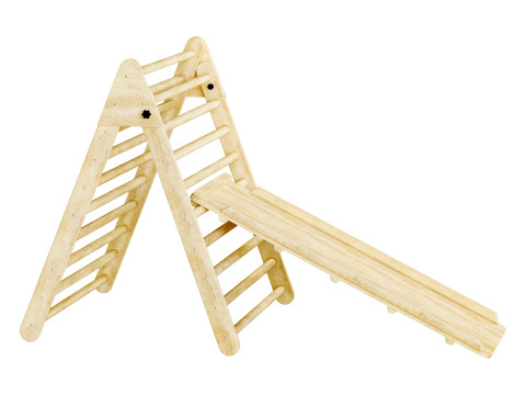 Childrens wooden pikler exercise machine with weight Varnish Model 3D