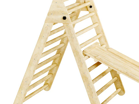 Childrens wooden pikler exercise machine with weight Varnish 3D Model