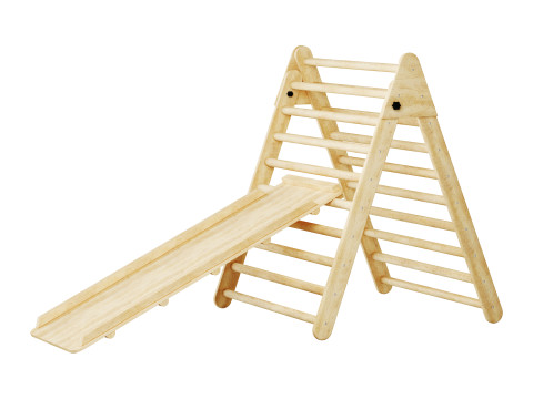 Childrens wooden pikler exercise machine with weight Varnish Model 3D