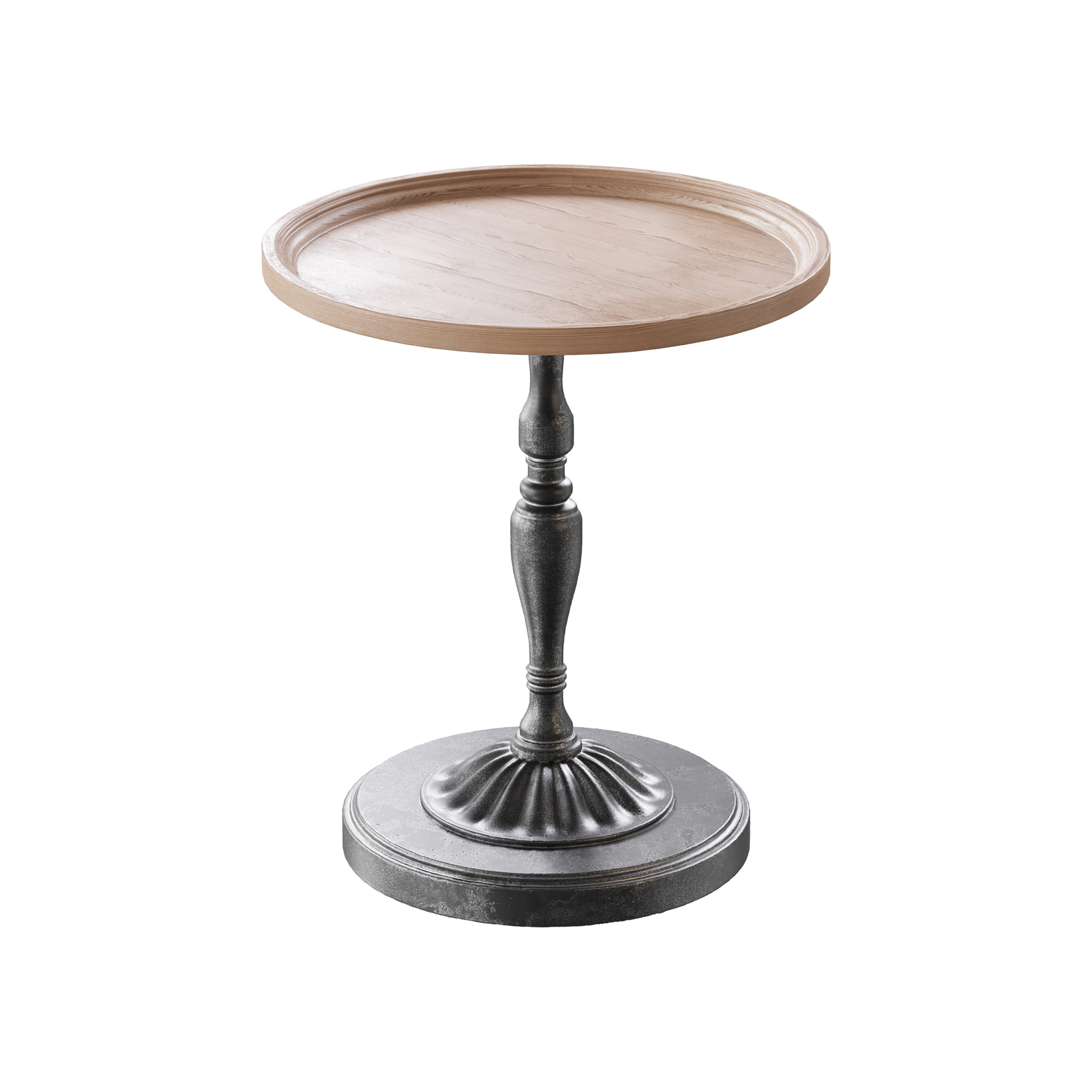 Vintage Round Side Table 3D Model .c4d .max .obj .3ds .fbx .stl .blend 