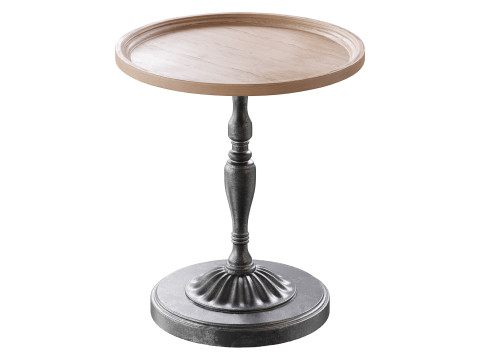 Vintage Round Side Table 3D Model