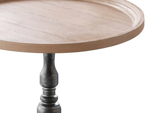 Vintage Round Side Table 3D Model