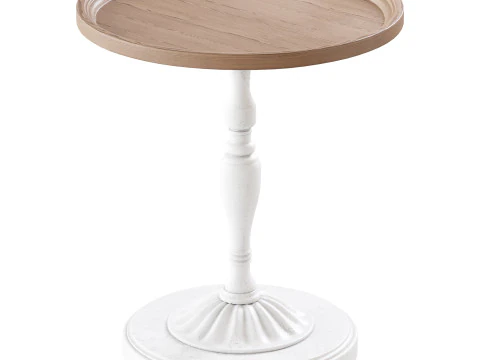 Vintage Round Side Table 3D Model