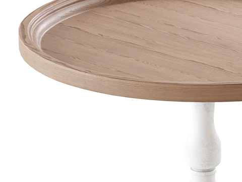 Vintage Round Side Table 3D Model