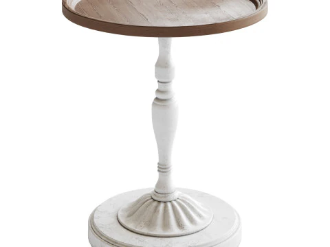 Vintage Round Side Table 3D Model