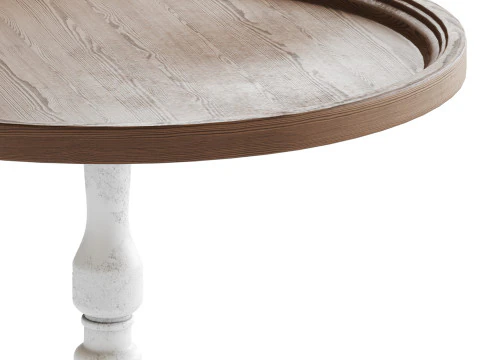 Vintage Round Side Table 3D Model