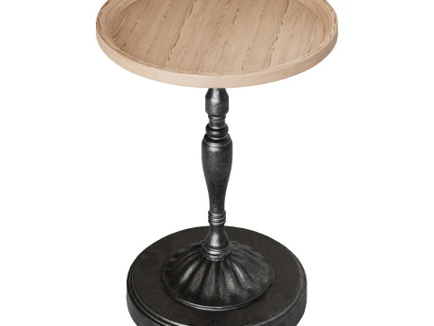 Vintage Round Side Table 3D Model