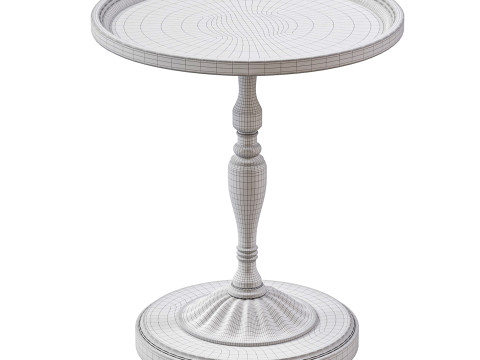 Vintage Round Side Table Modelo 3D