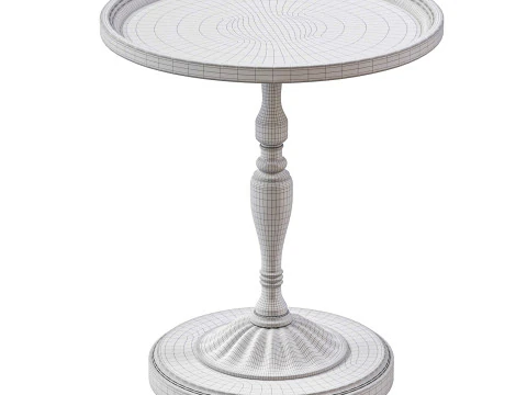 Vintage Round Side Table 3D Model