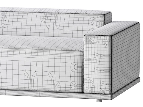 WHEAT PERFORMANCE VELVET SOFA 3D Model