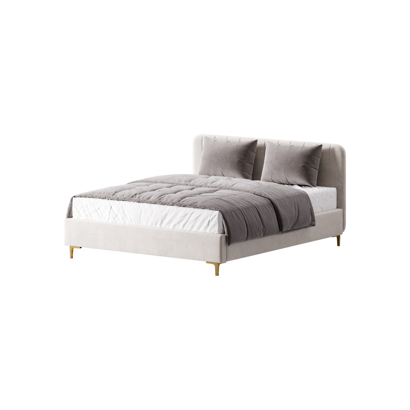White Faux Leather Upholstered Modern Bed Modello 3D .c4d .max .obj .3ds .fbx .stl .blend 