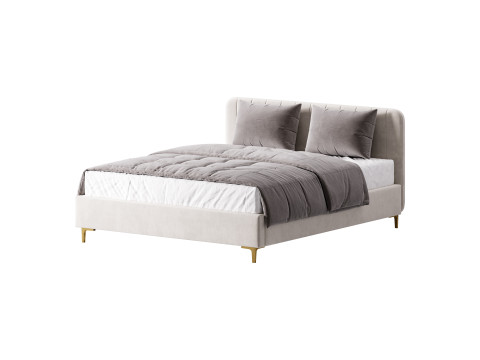 White Faux Leather Upholstered Modern Bed 3D Model