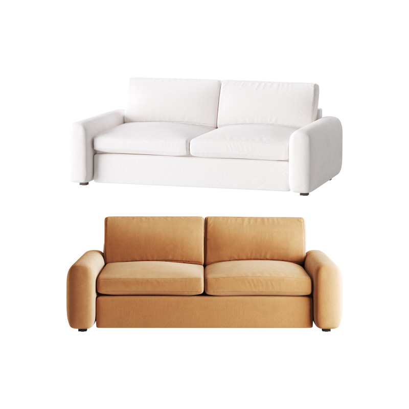 WHITE PERFORMANCE FABRIC APARTMENT SOFA 3D Модель .c4d .max .obj .3ds .fbx .stl .blend 
