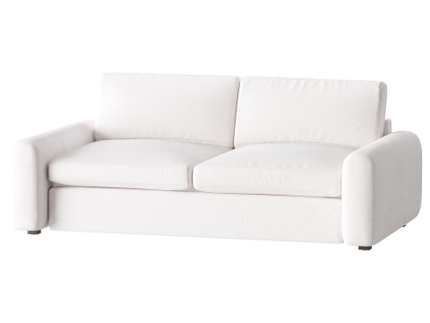 WHITE PERFORMANCE FABRIC APARTMENT SOFA 3D Модель