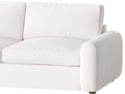 WHITE PERFORMANCE FABRIC APARTMENT SOFA 3D Модель