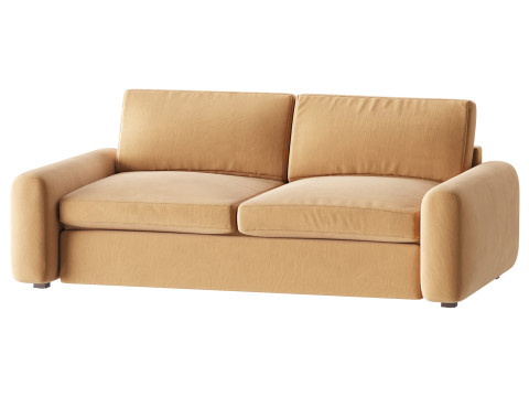WHITE PERFORMANCE FABRIC APARTMENT SOFA 3D Модель