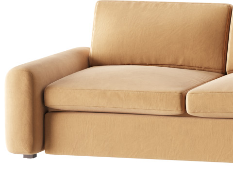 WHITE PERFORMANCE FABRIC APARTMENT SOFA 3D Модель