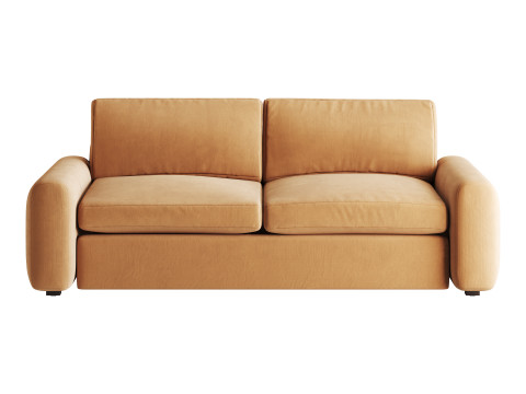 WHITE PERFORMANCE FABRIC APARTMENT SOFA 3D Модель