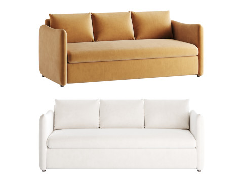 WHITE PERFORMANCE FABRIC SLEEPER SOFA 3Dモデル