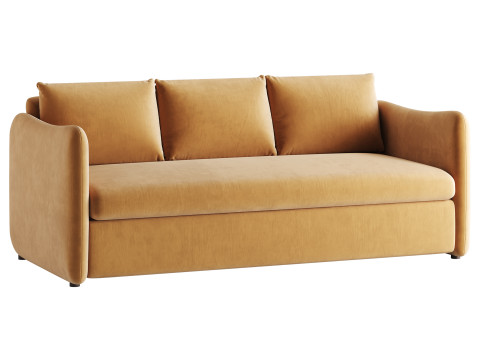WHITE PERFORMANCE FABRIC SLEEPER SOFA 3D मॉडल